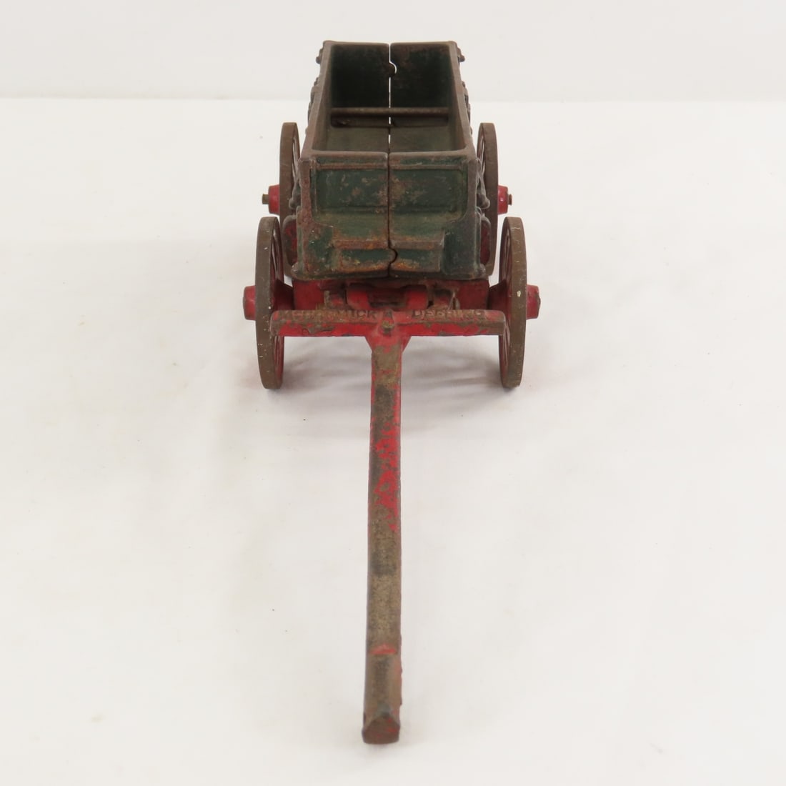 2 Arcade Cast Iron Farm Wagons & 2 Horses - 16