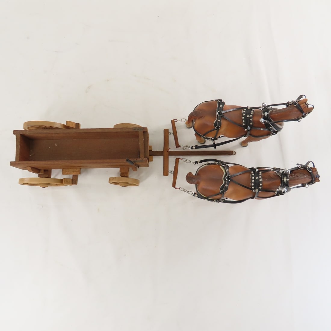Custom Carol Herden Horses with Wood Wagon - 10