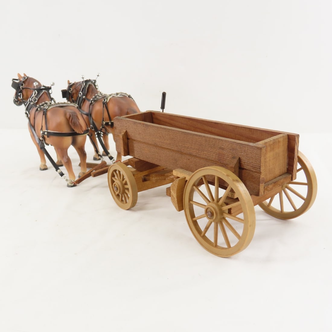 Custom Carol Herden Horses with Wood Wagon - 4