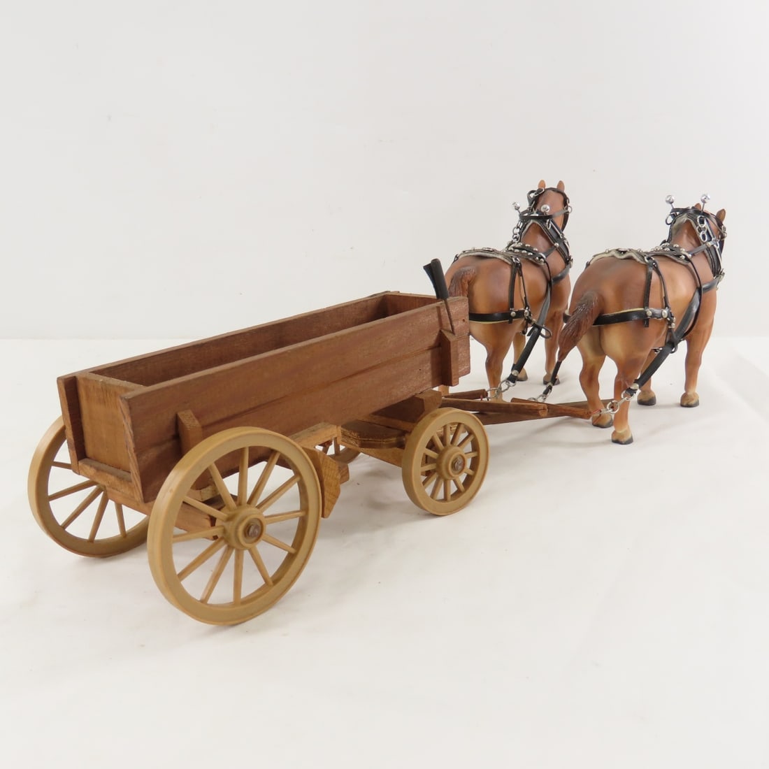 Custom Carol Herden Horses with Wood Wagon - 6