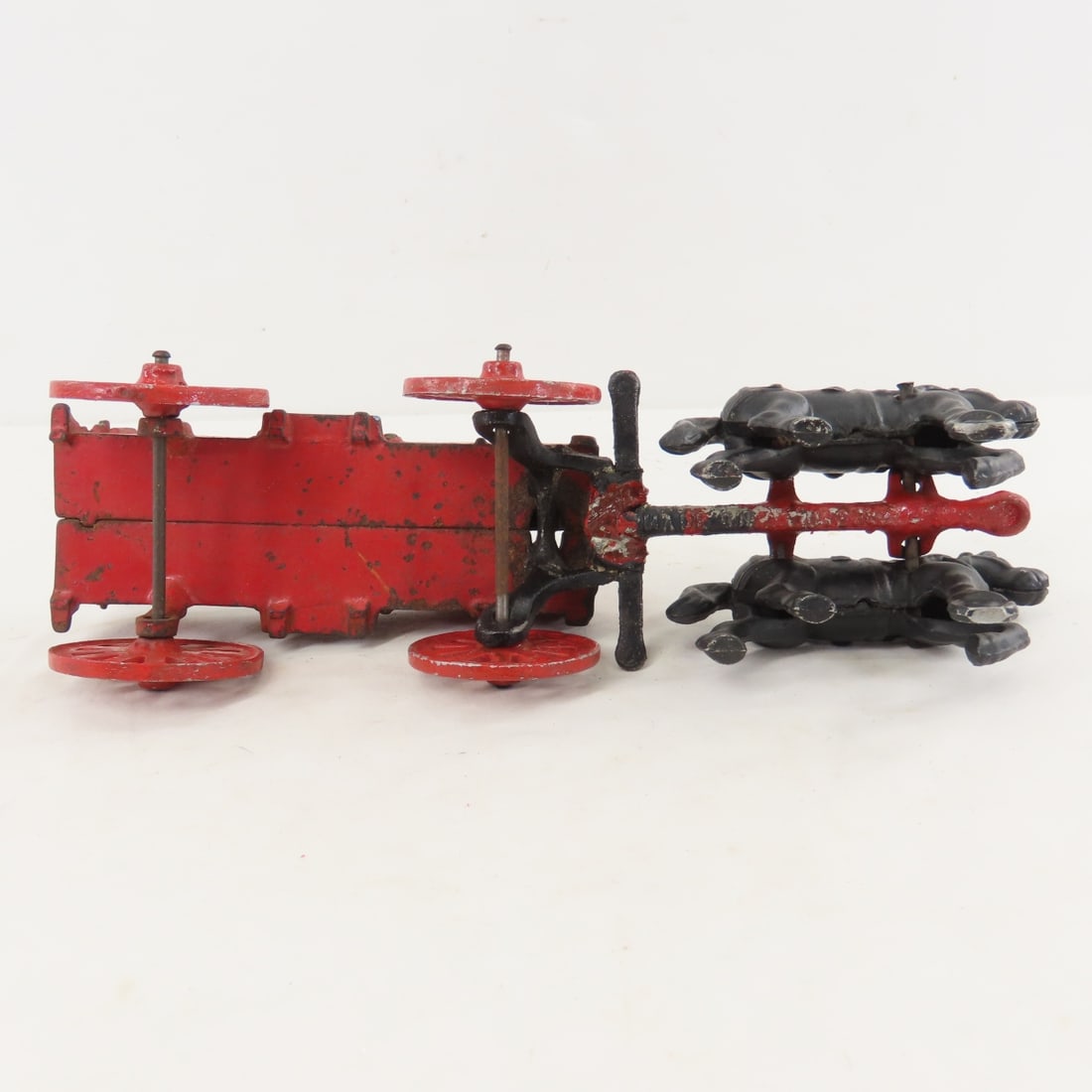 Vintage Stanley Cast Metal 2 Horse Drawn Wagon - 10