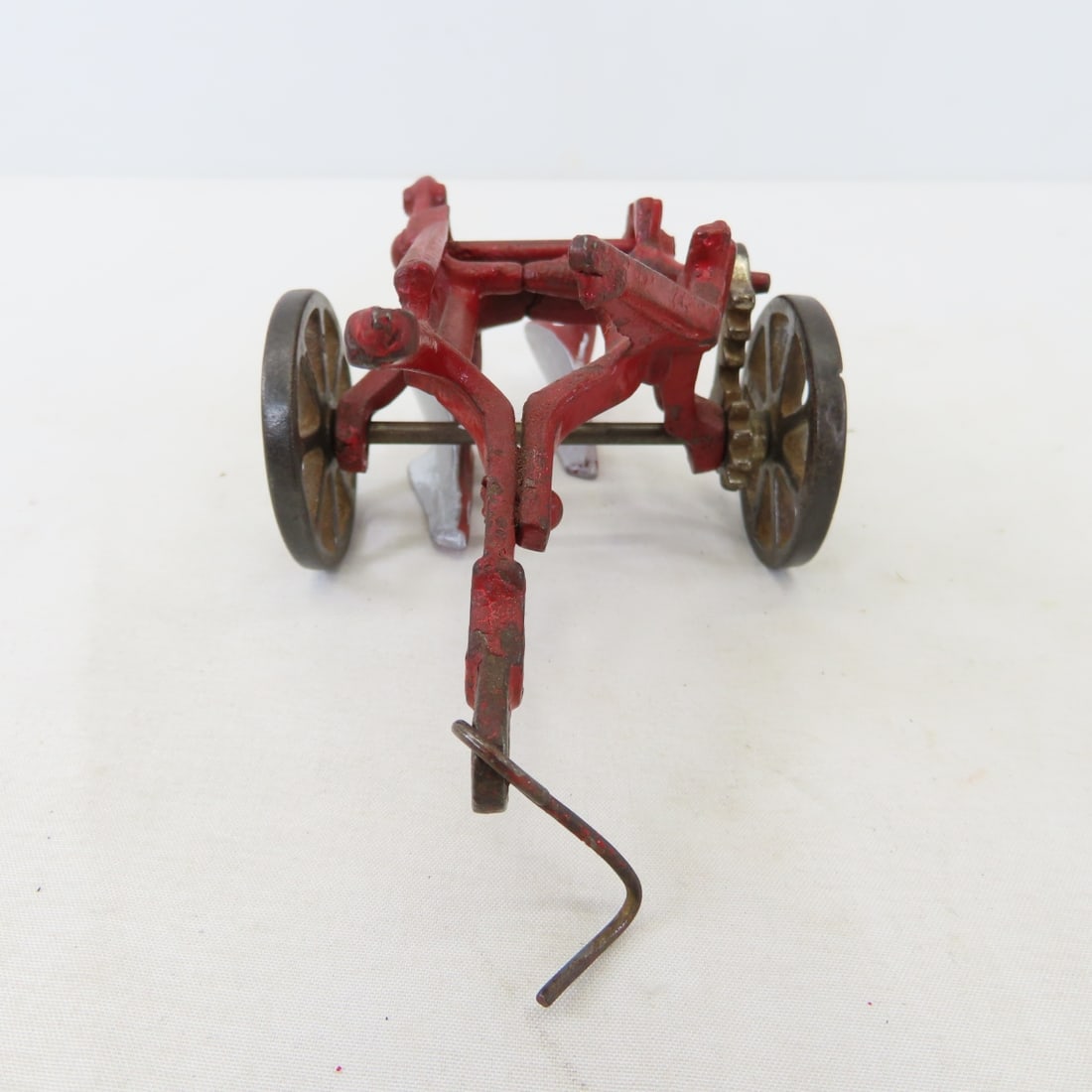 Cast Iron Fordson Tractor & 2 Bottom Plow - 13