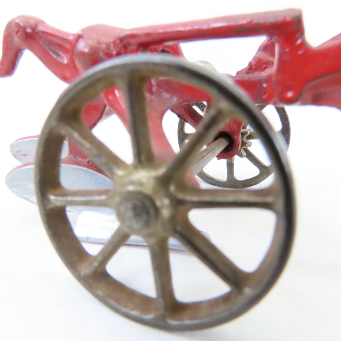 Cast Iron Fordson Tractor & 2 Bottom Plow - 16