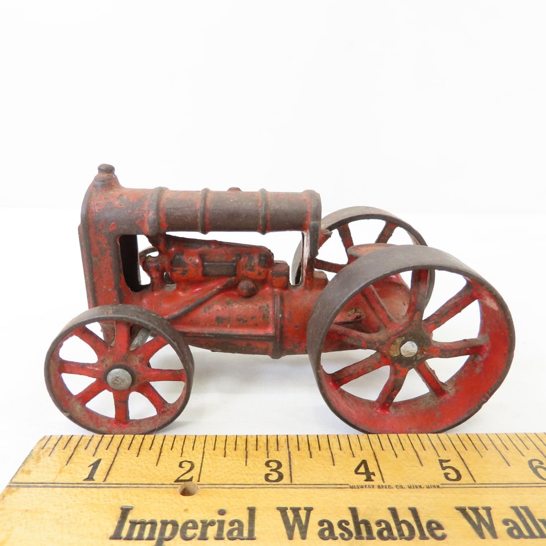 Cast Iron Fordson Tractor & 2 Bottom Plow - 2