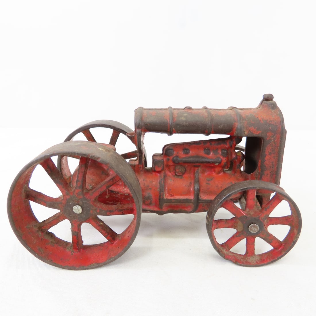 Cast Iron Fordson Tractor & 2 Bottom Plow - 4