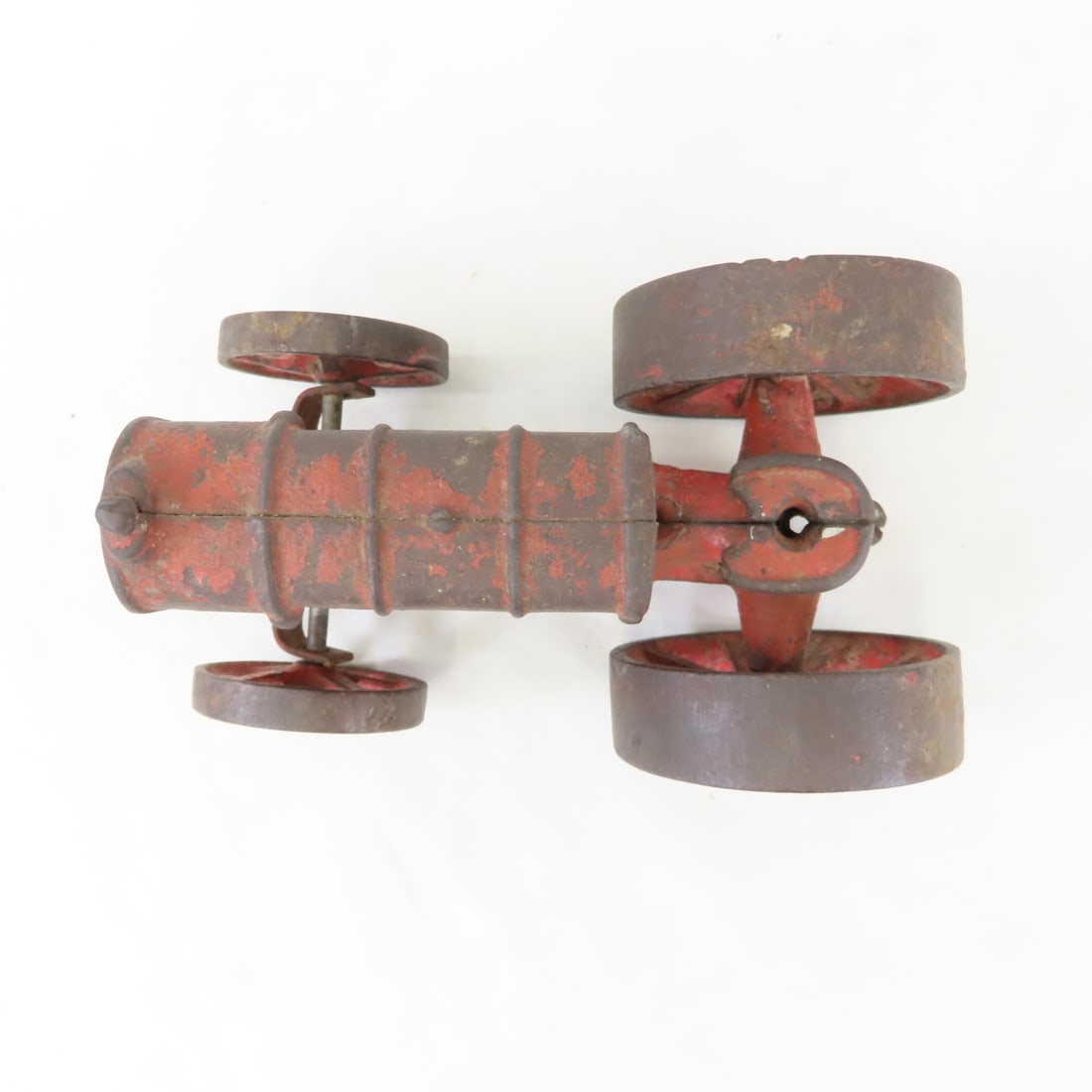 Cast Iron Fordson Tractor & 2 Bottom Plow - 6