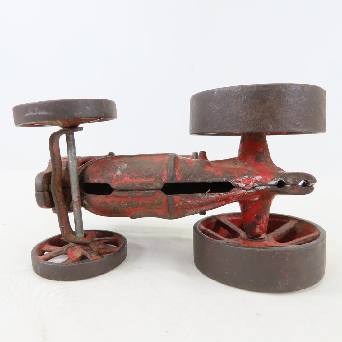 Cast Iron Fordson Tractor & 2 Bottom Plow - 7