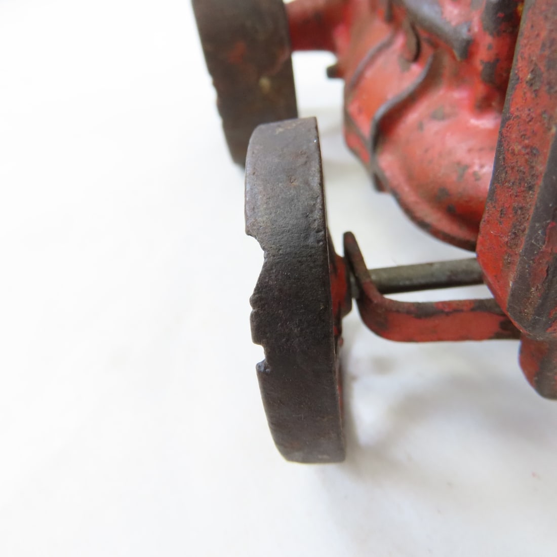 Cast Iron Fordson Tractor & 2 Bottom Plow - 8