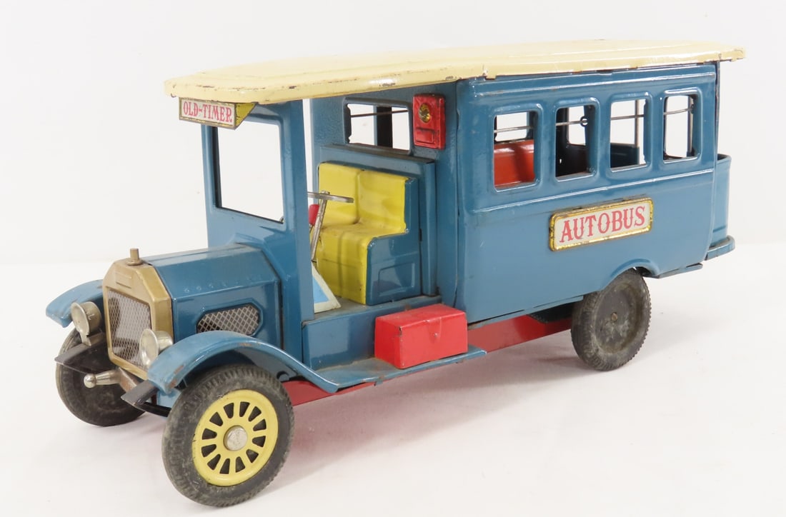 Vintage Old Timer Tin Litho Autobus, Made in Japan: Vintage Old Timer Tin Litho Autobus, Made in Japan - LOT SIZE: 12x5x4" 2 LBS All information and photos, which are part of the description, are intended to be as accurate as possible, but errors are p
