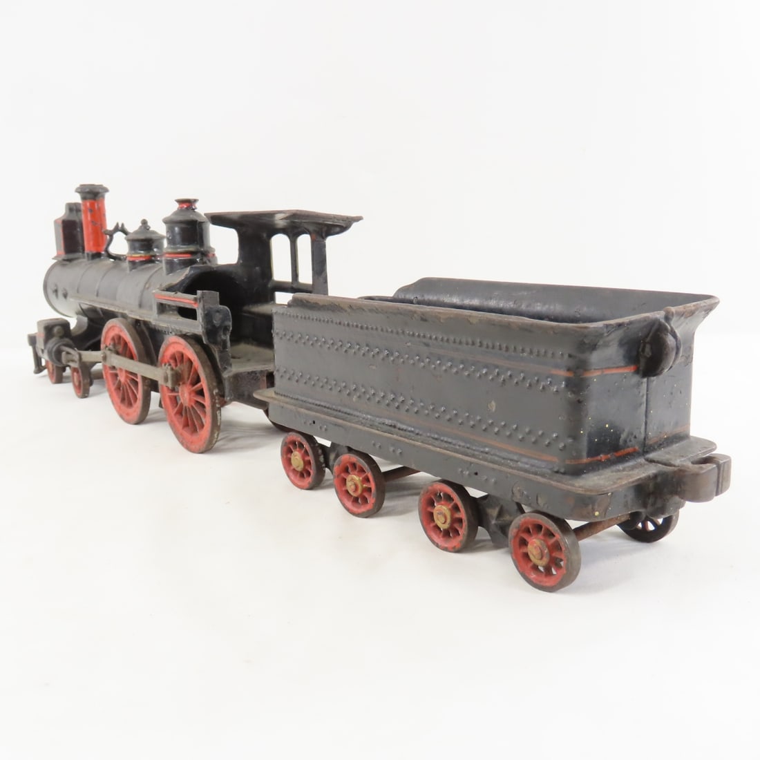 Wilkins Cast Iron Train Engine, Tender & Car - 7