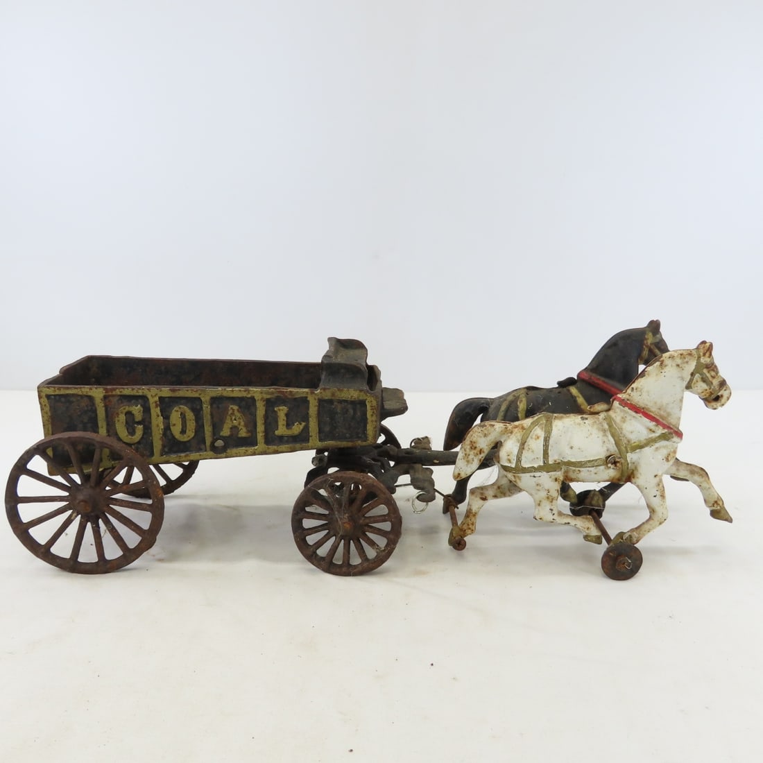 Hubley Cast Iron Horse Drawn Coal & Fire Wagons - 10