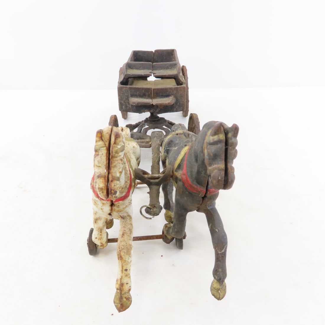 Hubley Cast Iron Horse Drawn Coal & Fire Wagons - 11