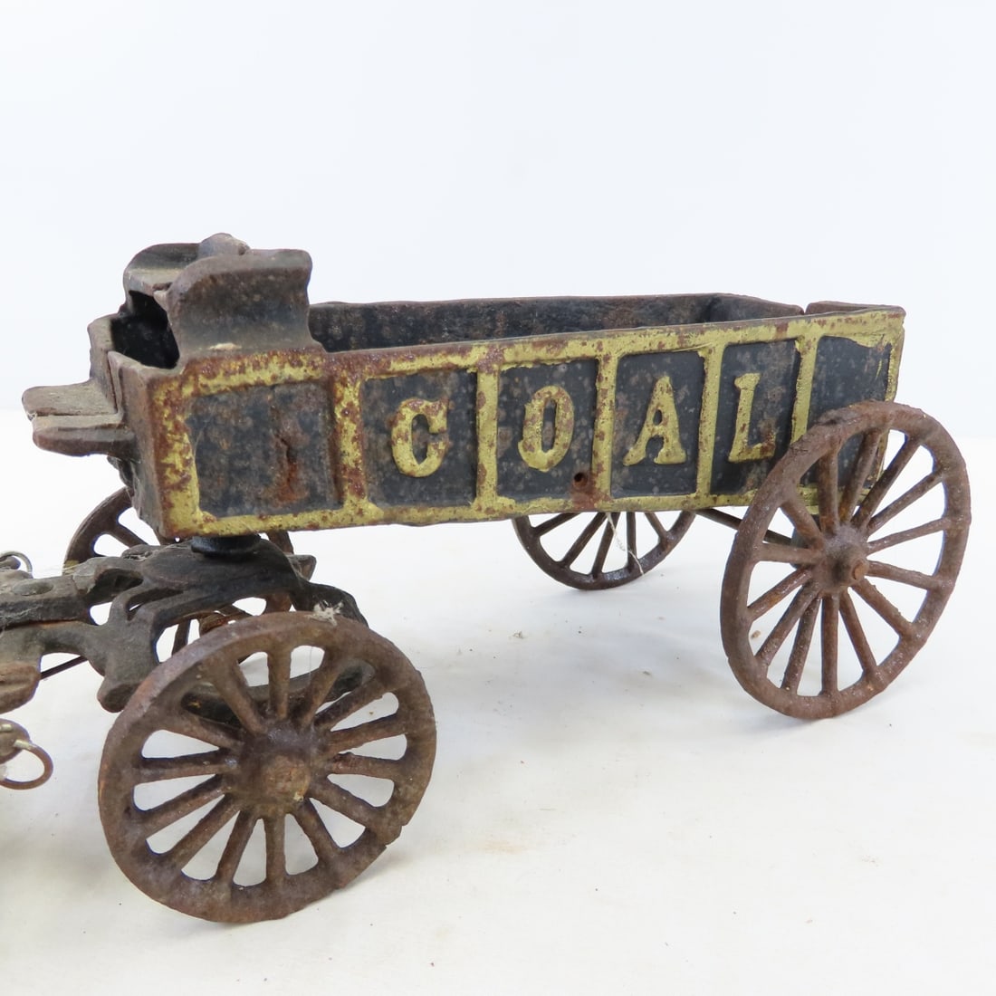 Hubley Cast Iron Horse Drawn Coal & Fire Wagons - 13