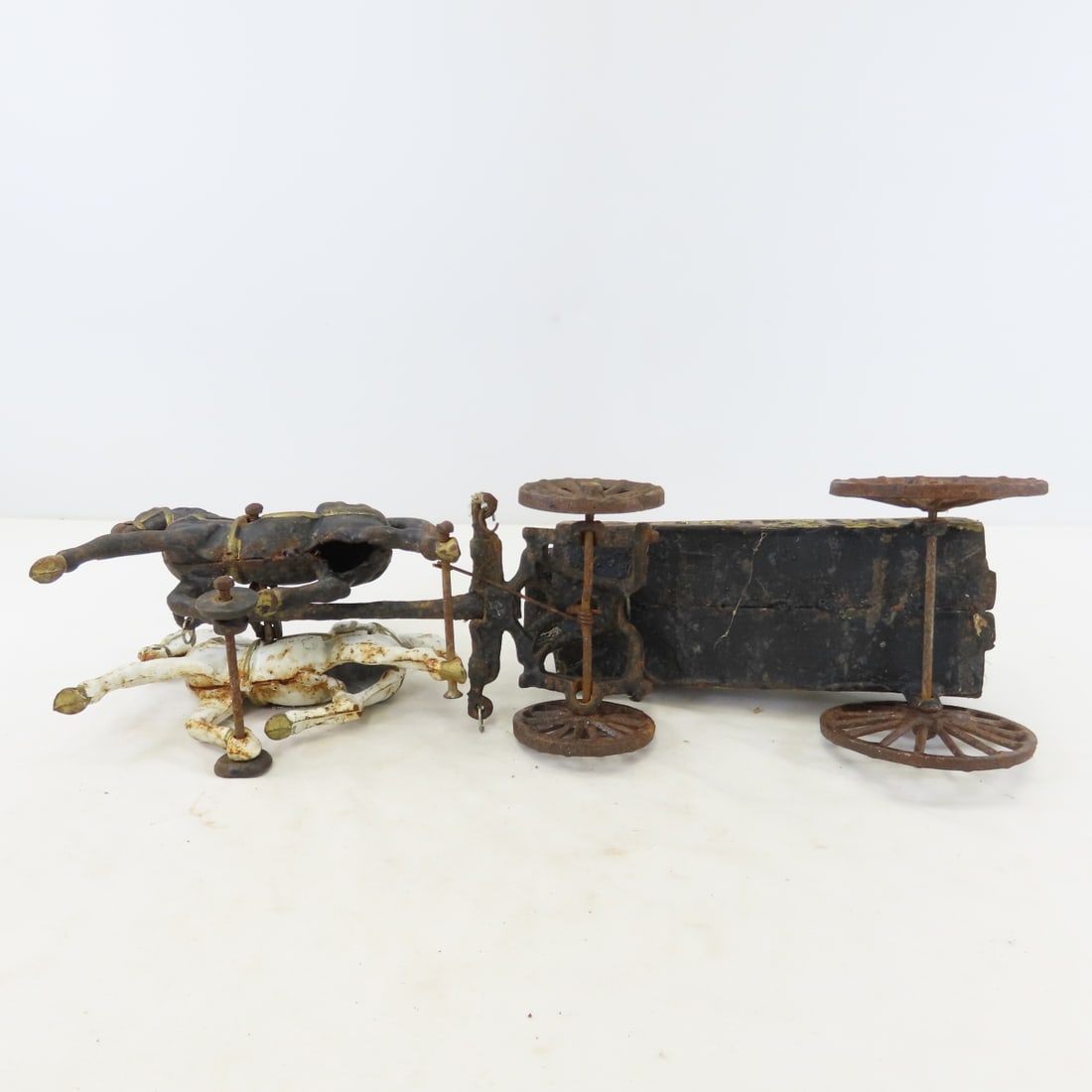 Hubley Cast Iron Horse Drawn Coal & Fire Wagons - 14