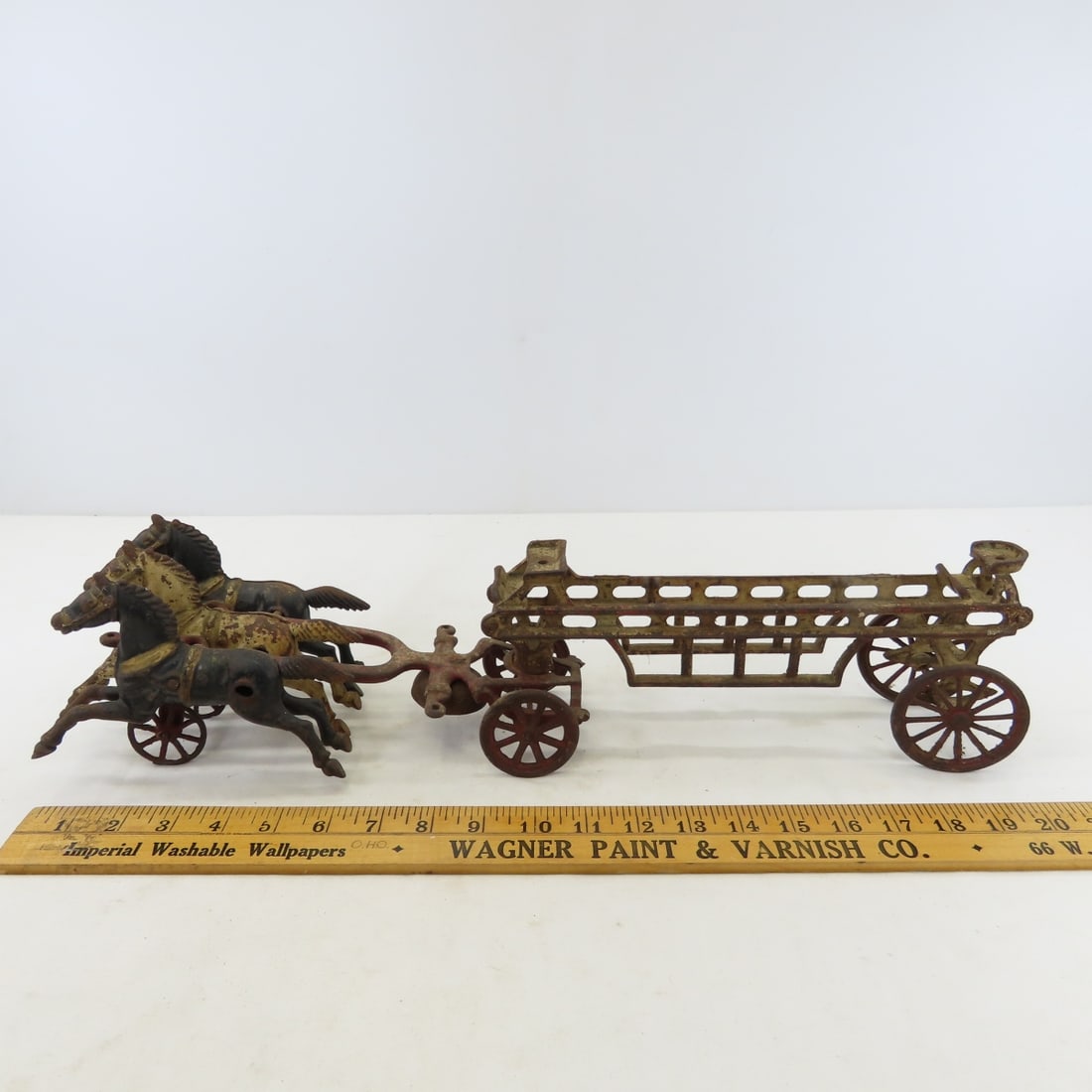 Hubley Cast Iron Horse Drawn Coal & Fire Wagons - 2