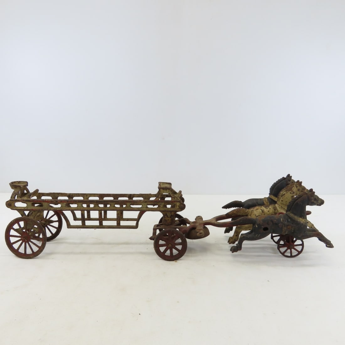 Hubley Cast Iron Horse Drawn Coal & Fire Wagons - 4