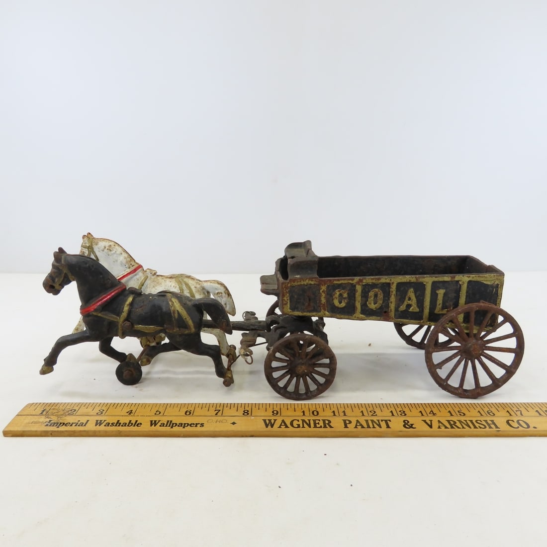 Hubley Cast Iron Horse Drawn Coal & Fire Wagons - 8