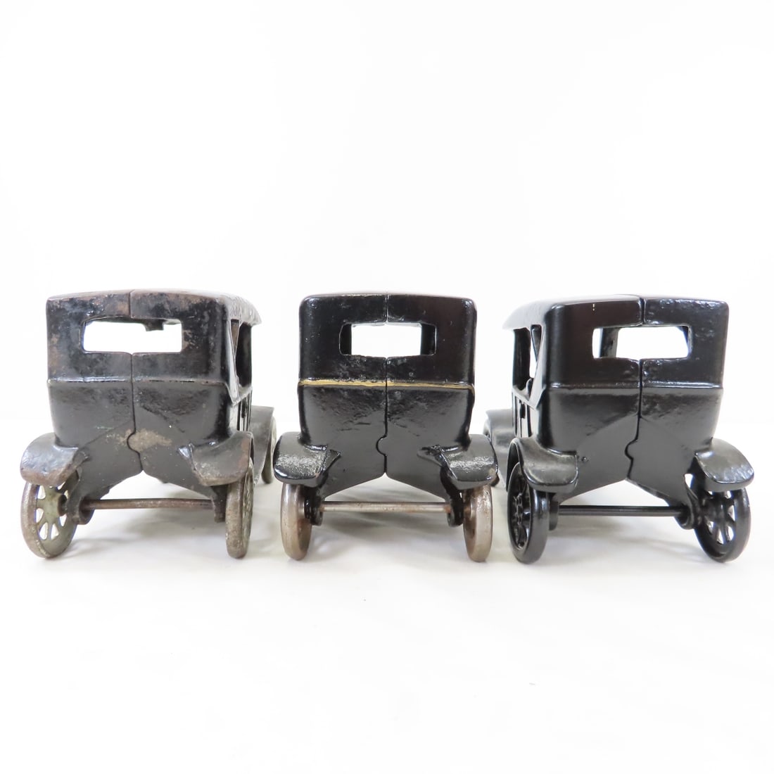 1 All Original & 2 Repainted Arcade Cast Iron Cars - 12
