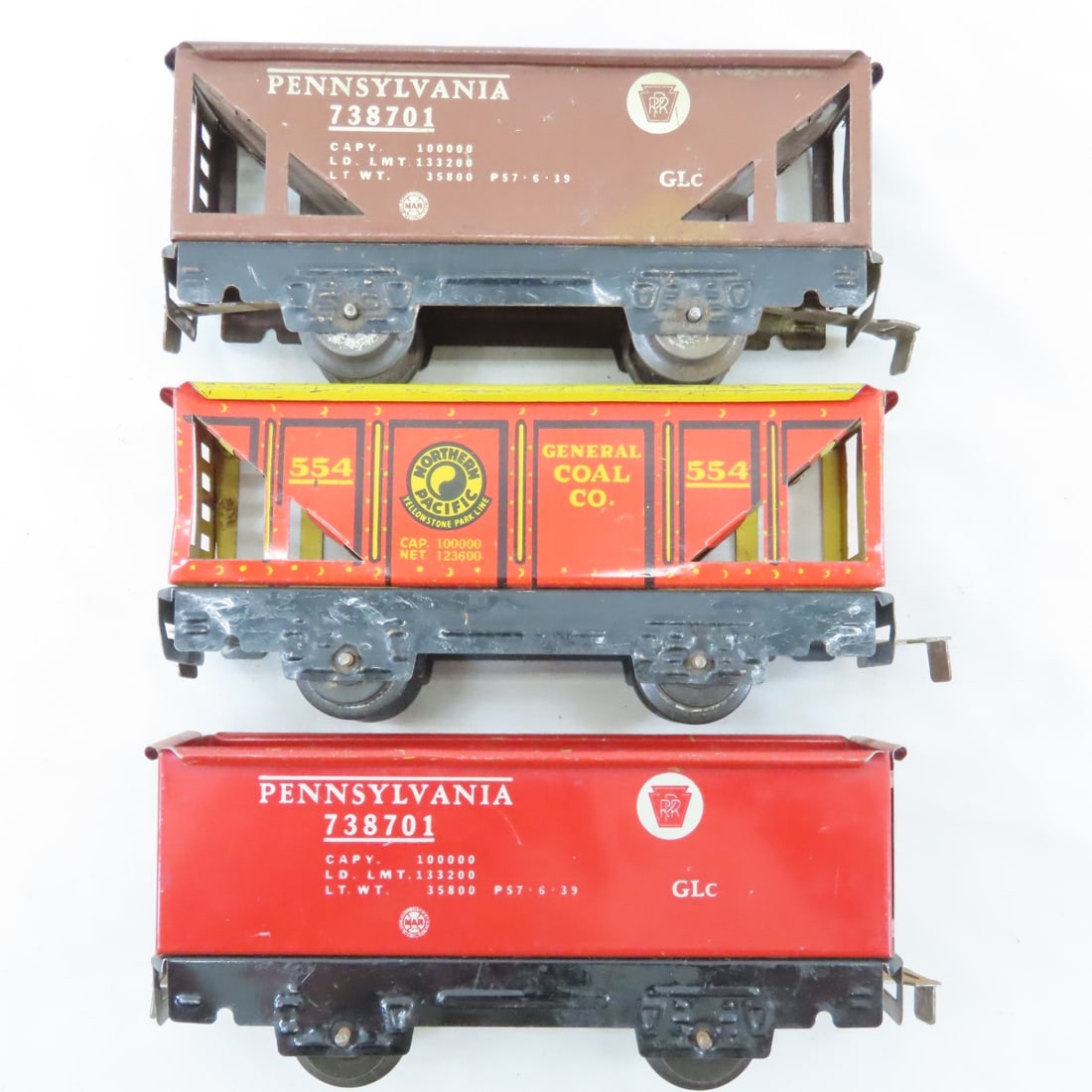 3 Marx Engines for Parts & 10 Tin Litho Cars - 13