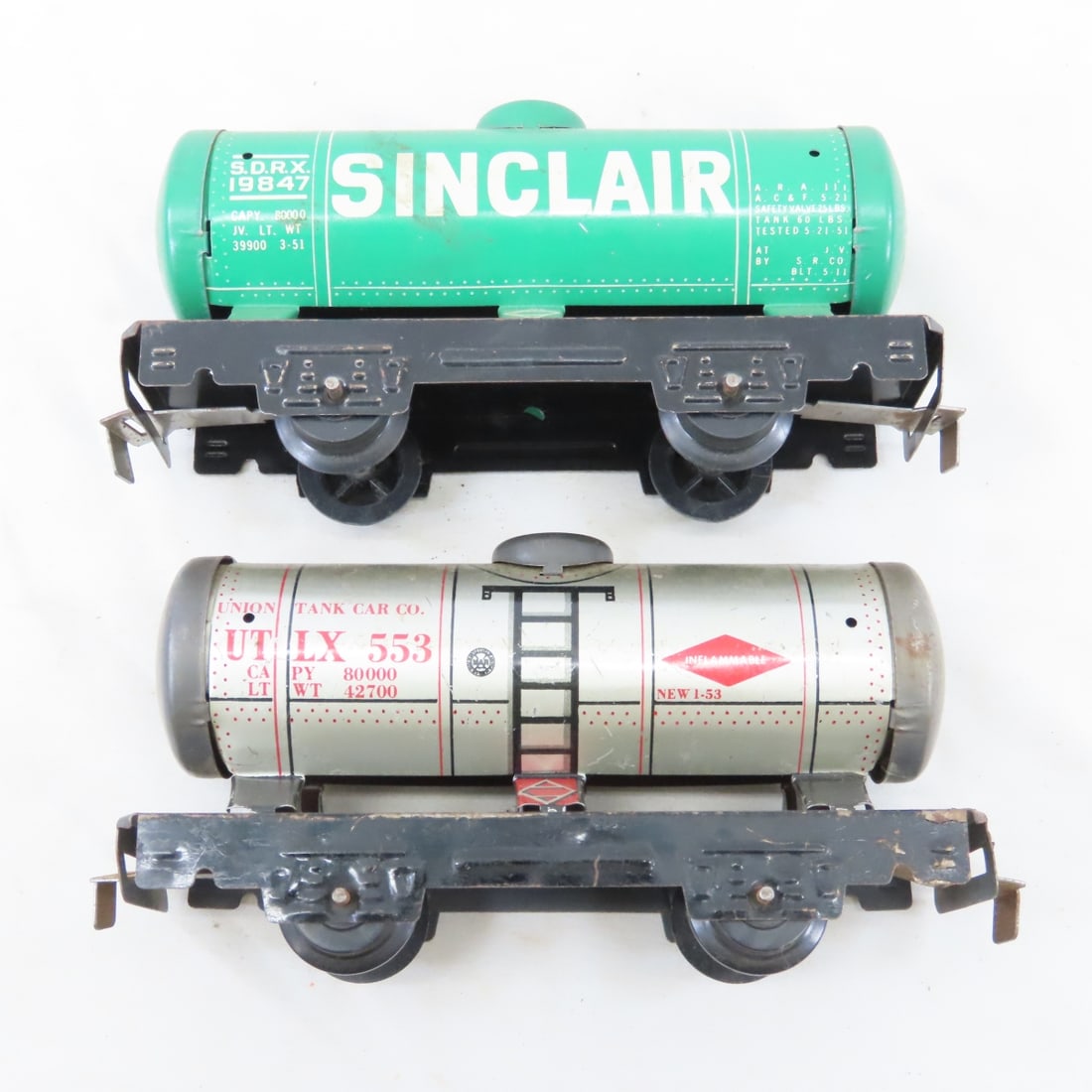 3 Marx Engines for Parts & 10 Tin Litho Cars - 16