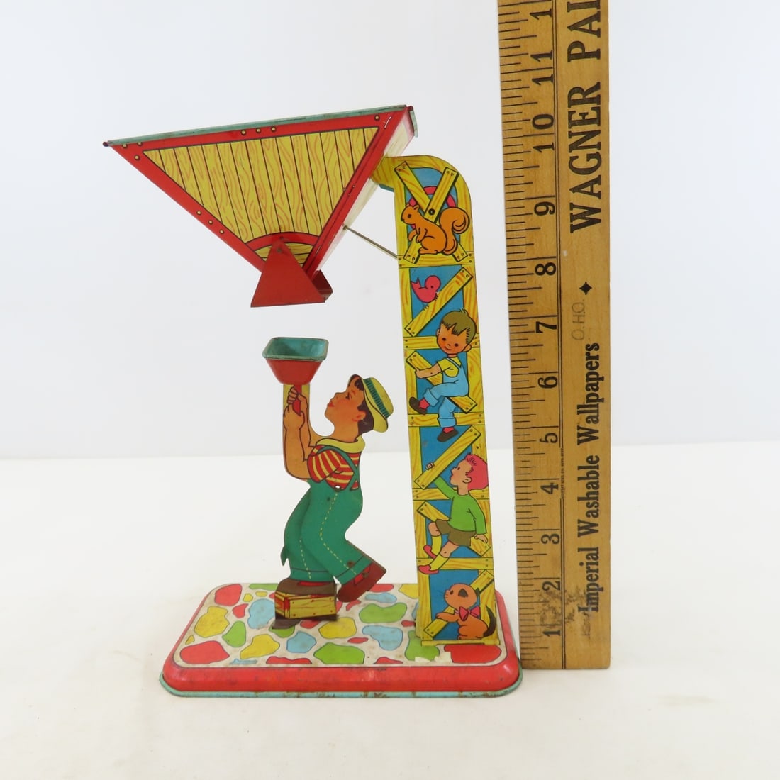 J. Chein Tin Litho Automatic Hod Carrier Sand Toy - 2