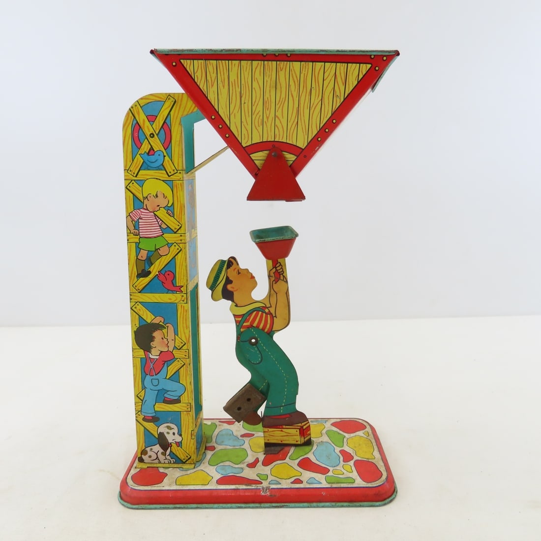 J. Chein Tin Litho Automatic Hod Carrier Sand Toy - 4