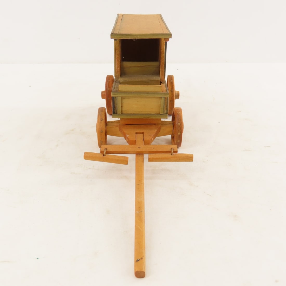 2 Plastic Horses& Darrel Thompson Wood Wagon - 10