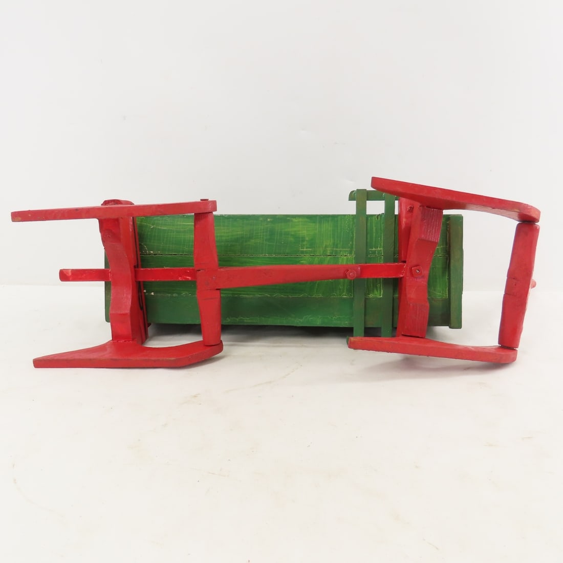 2 Breyer Horse Team Pulling Custom Wood Sled Wagon - 12