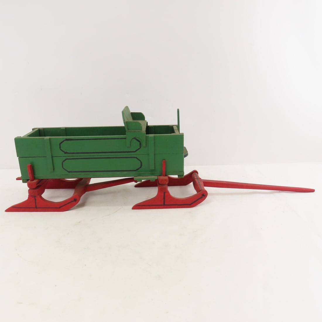 2 Breyer Horse Team Pulling Custom Wood Sled Wagon - 8