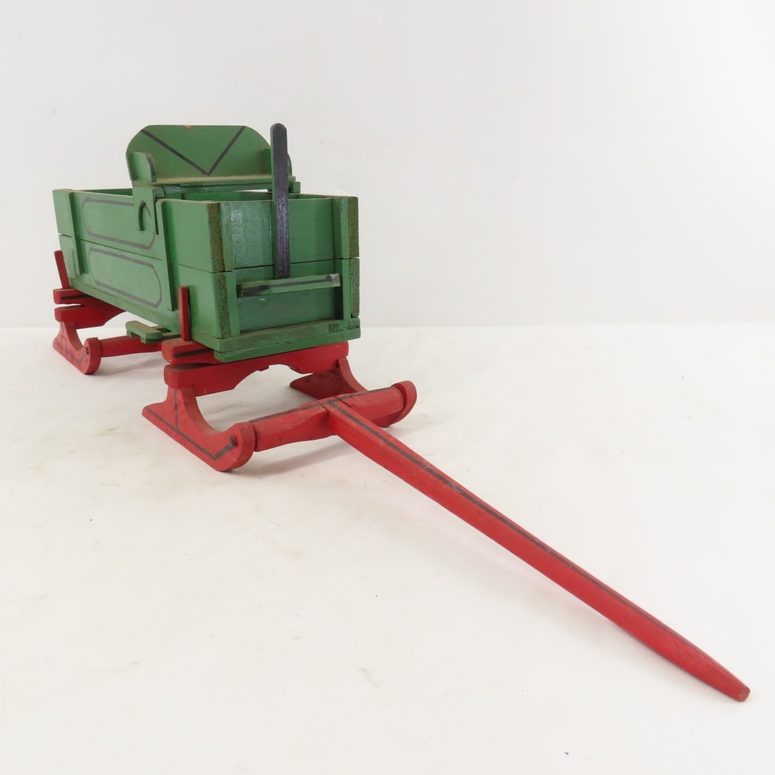 2 Breyer Horse Team Pulling Custom Wood Sled Wagon - 9