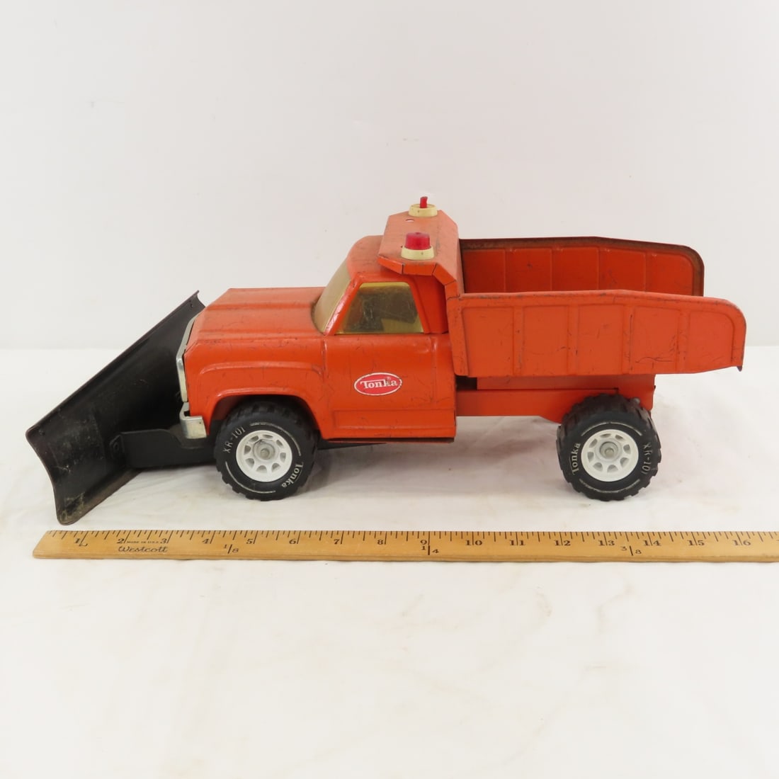 1970s Tonka Orange Dump Truck with Blade - 2