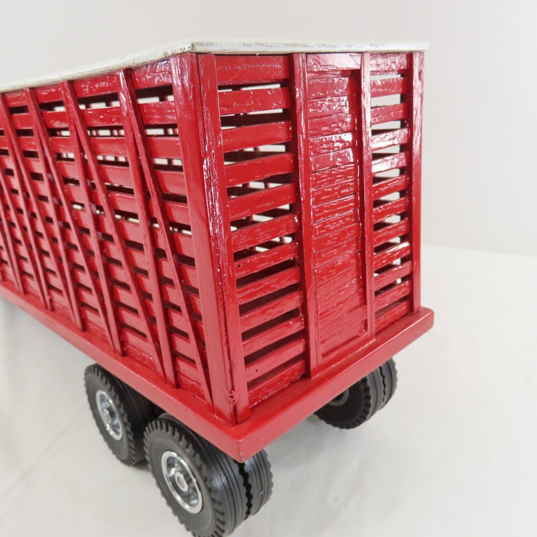 Red Painted Tonka Truck & Custom Cattle Trailer - 14