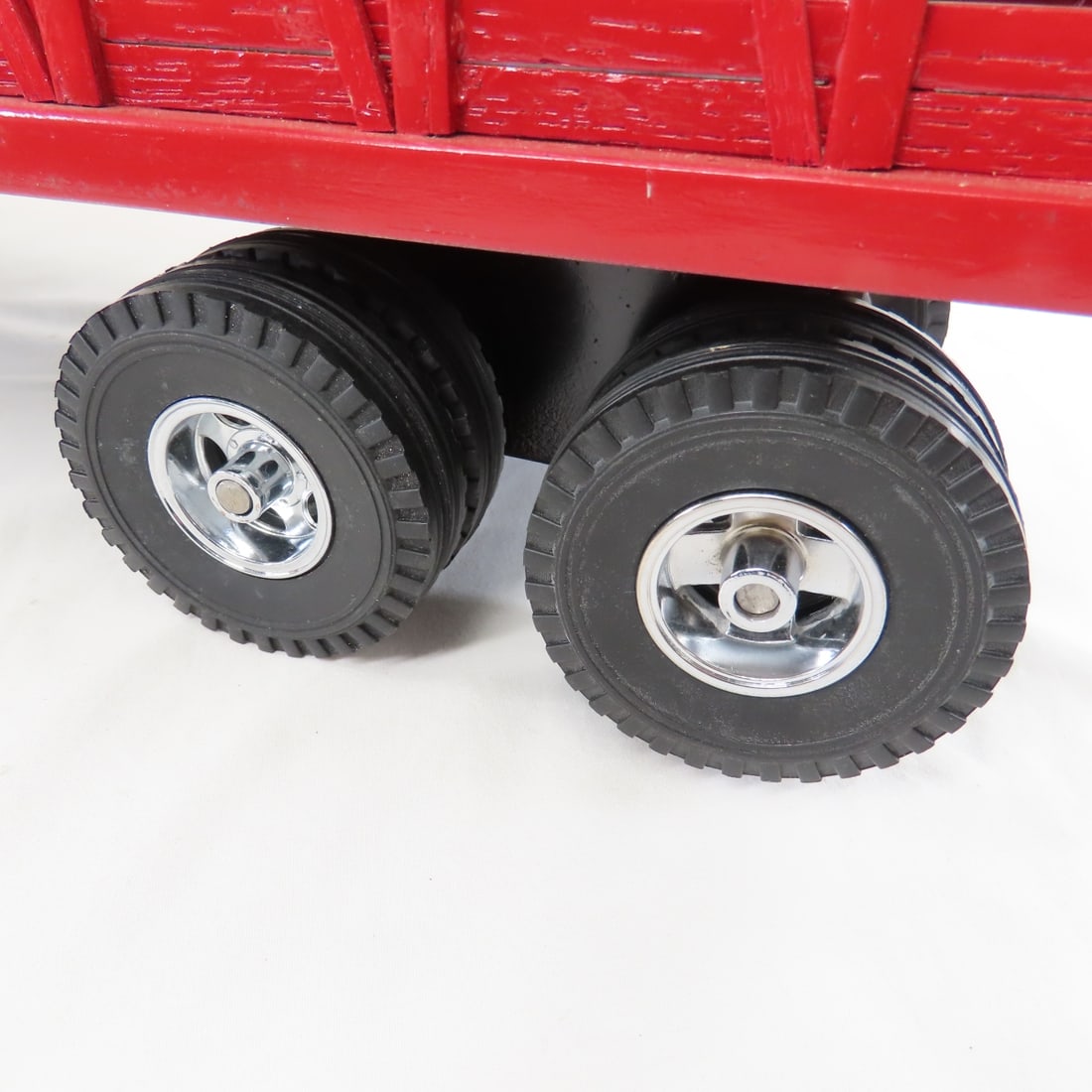 Red Painted Tonka Truck & Custom Cattle Trailer - 16