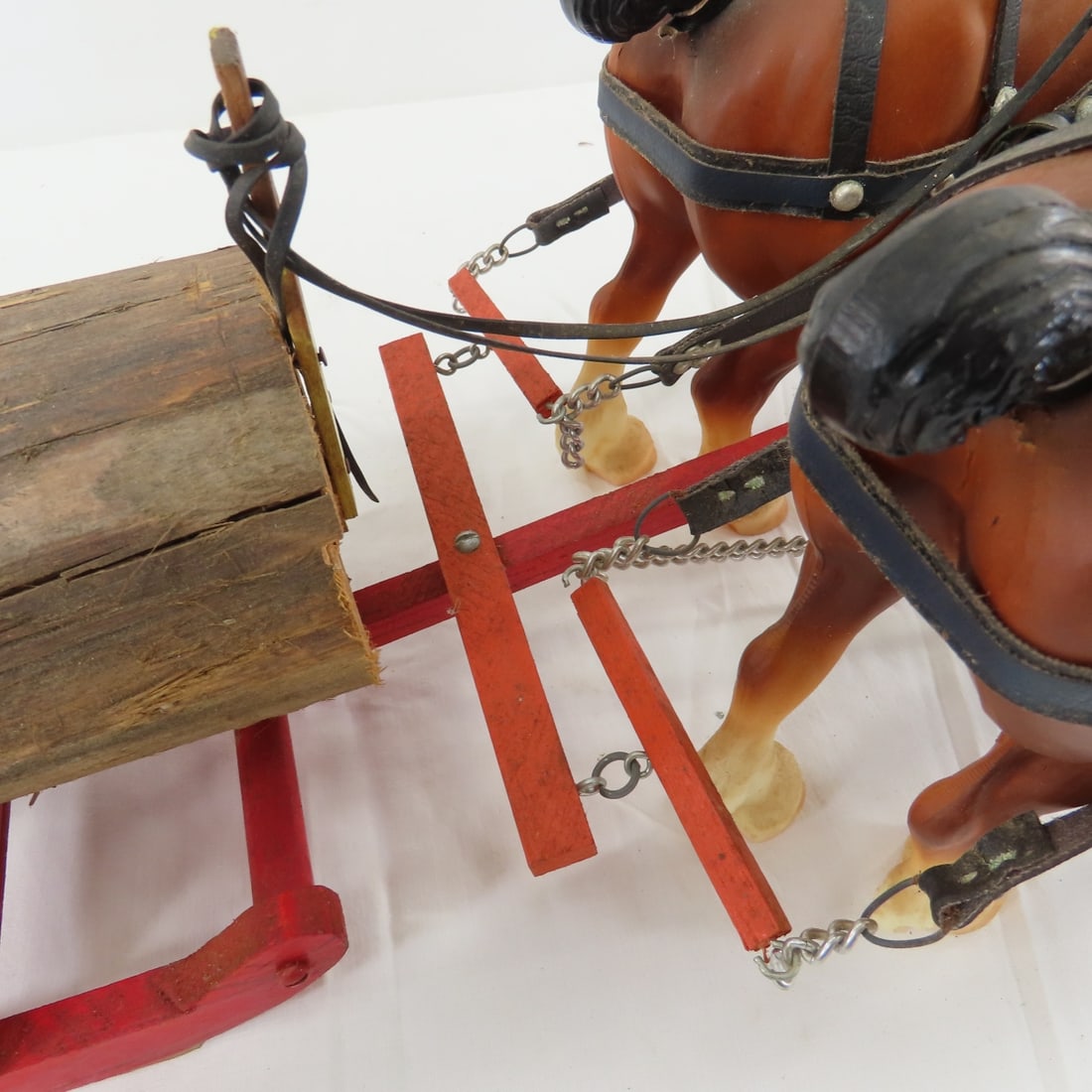 Custom Log Sled with Breyer 2 Horse Team - 11