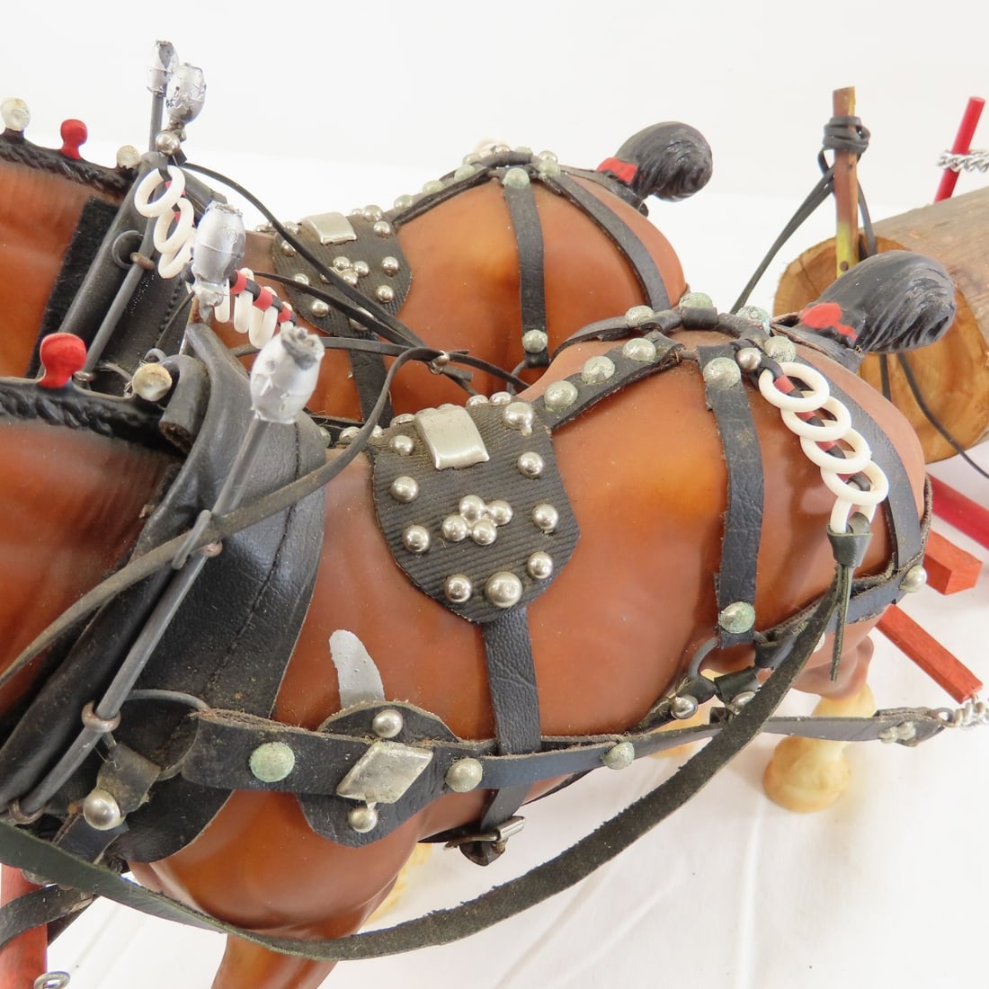 Custom Log Sled with Breyer 2 Horse Team - 12