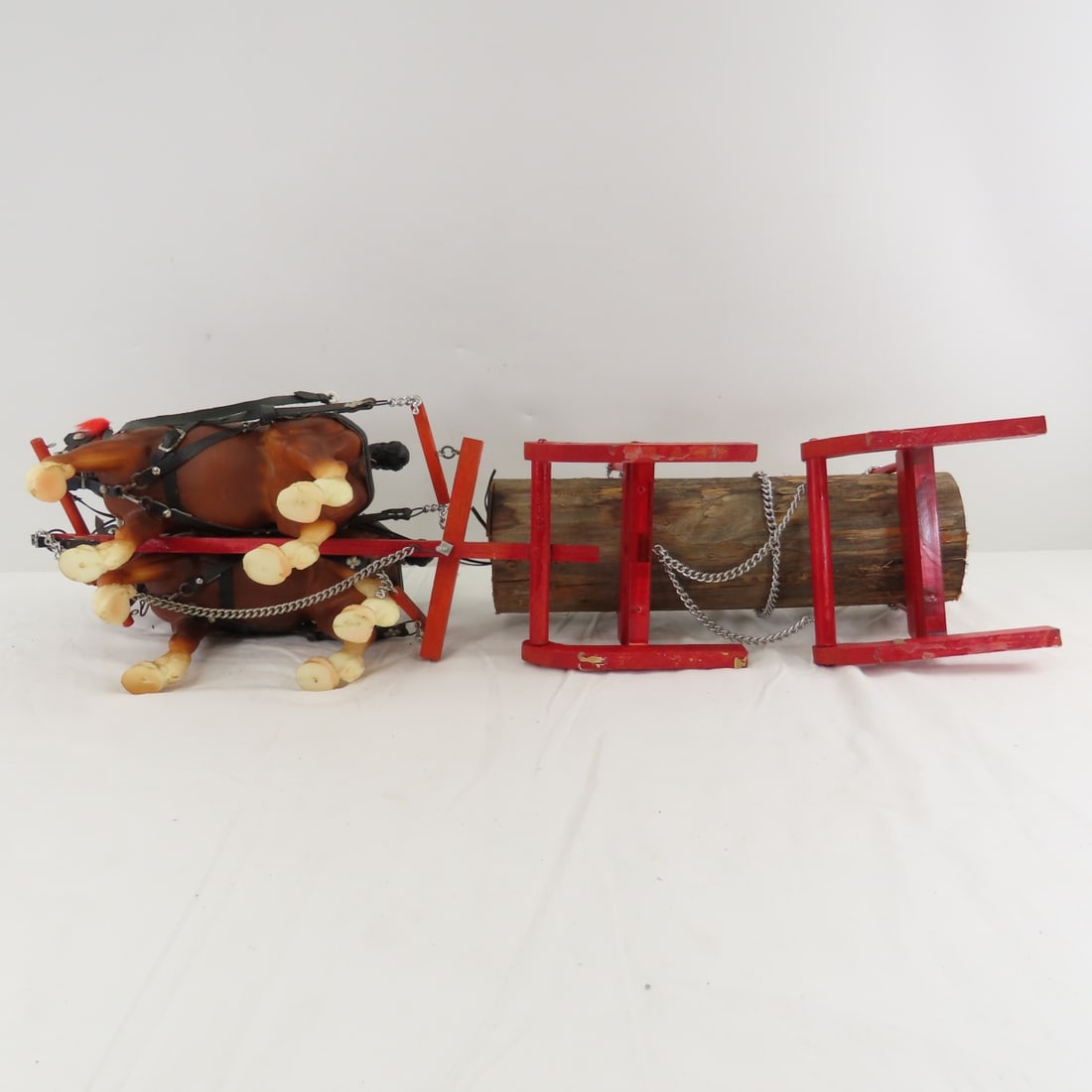 Custom Log Sled with Breyer 2 Horse Team - 14