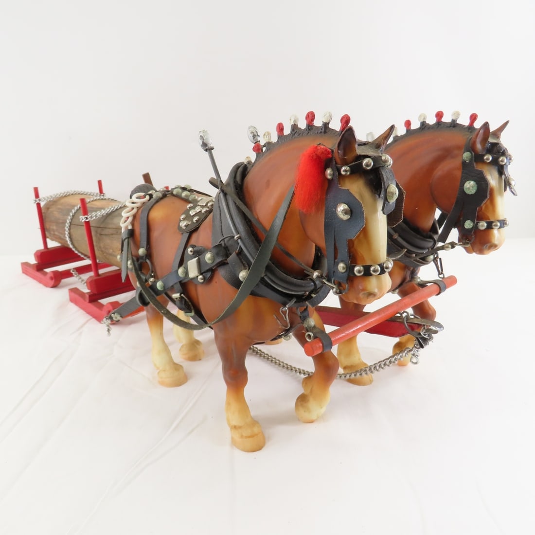 Custom Log Sled with Breyer 2 Horse Team - 7