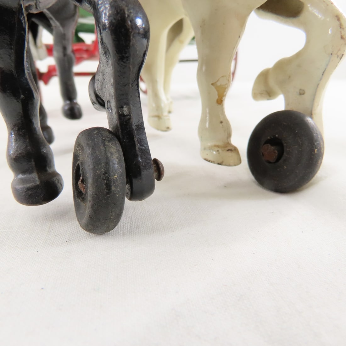 Antique Kenton Cast Iron 2 Horse Wagon - 14