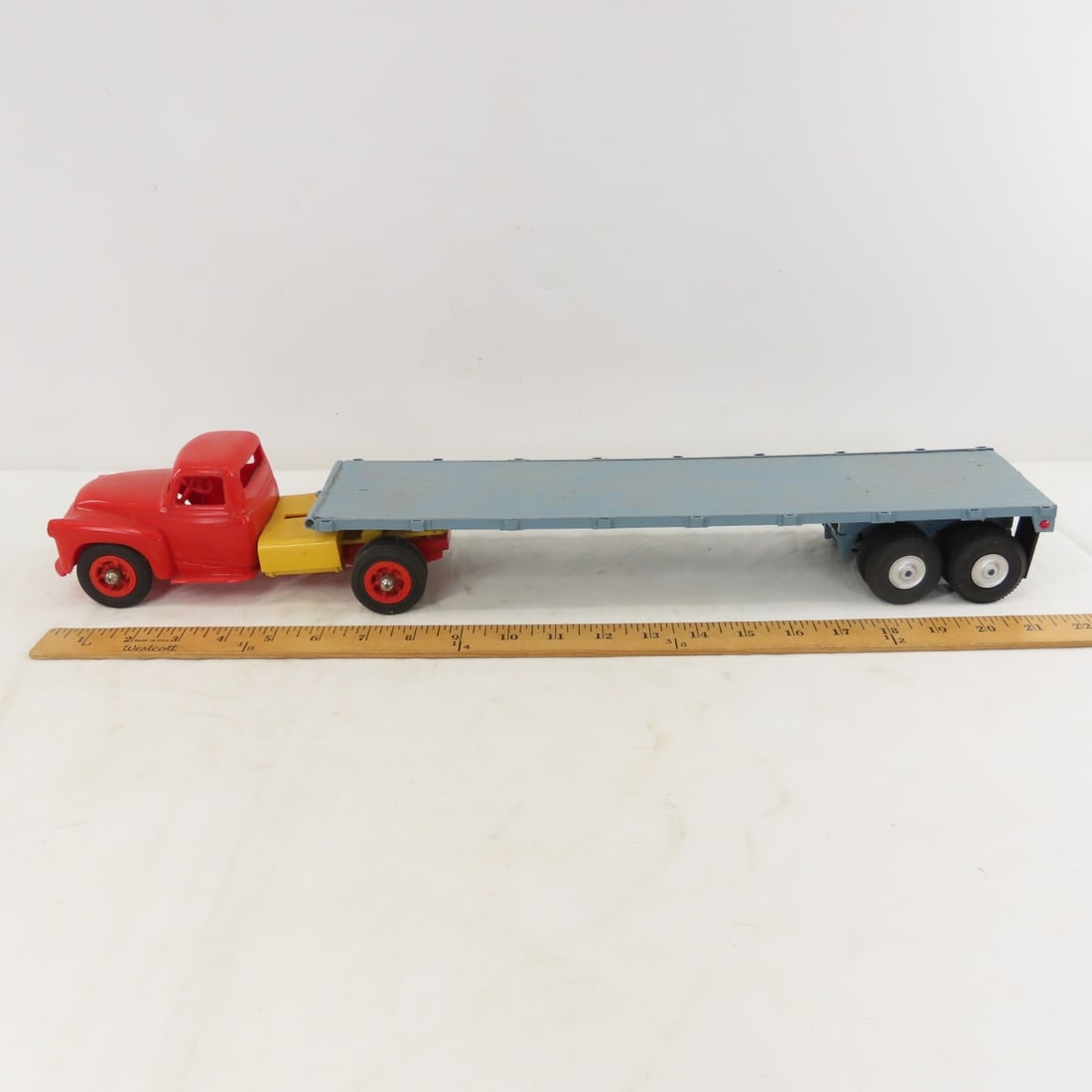 Custom Wood Flat Bed Trailer with Plastic Truck - 2