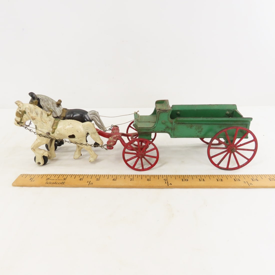 2 Kenton & 2 Repro Cast Iron Horse Drawn Wagons - 10
