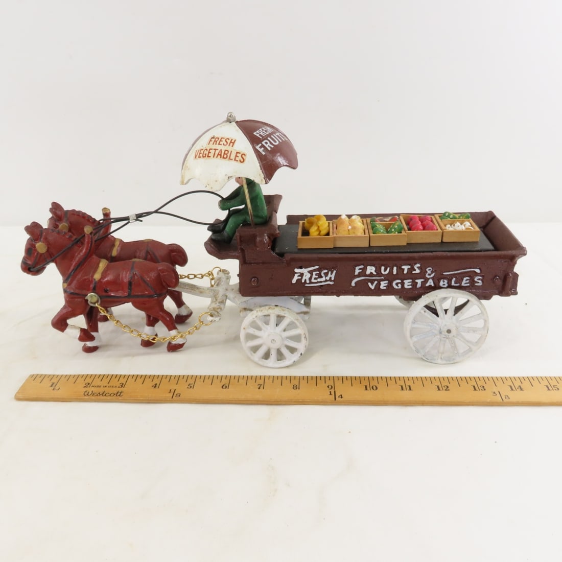 2 Kenton & 2 Repro Cast Iron Horse Drawn Wagons - 2