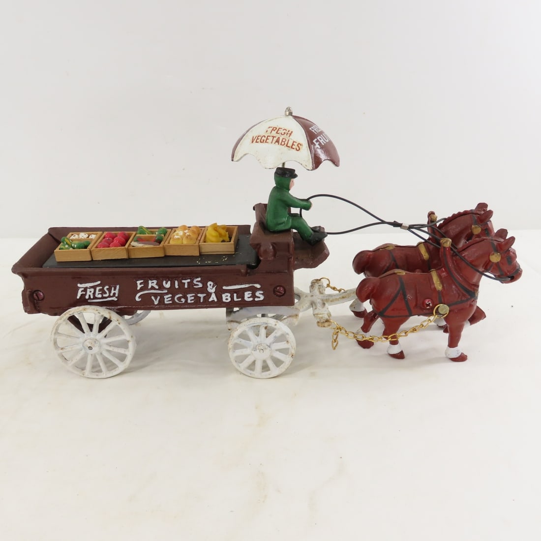 2 Kenton & 2 Repro Cast Iron Horse Drawn Wagons - 4