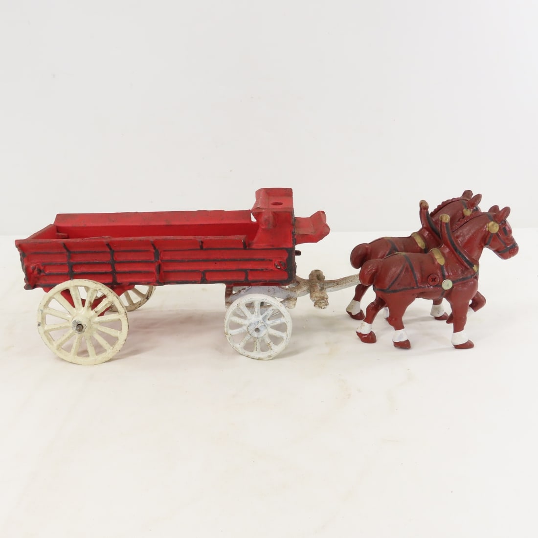 2 Kenton & 2 Repro Cast Iron Horse Drawn Wagons - 8