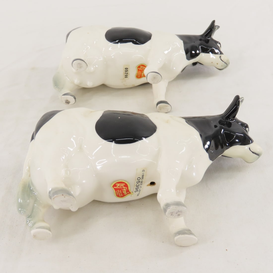 7 Vintage Geo Z Lefton Porcelain Holstein Cows - 10