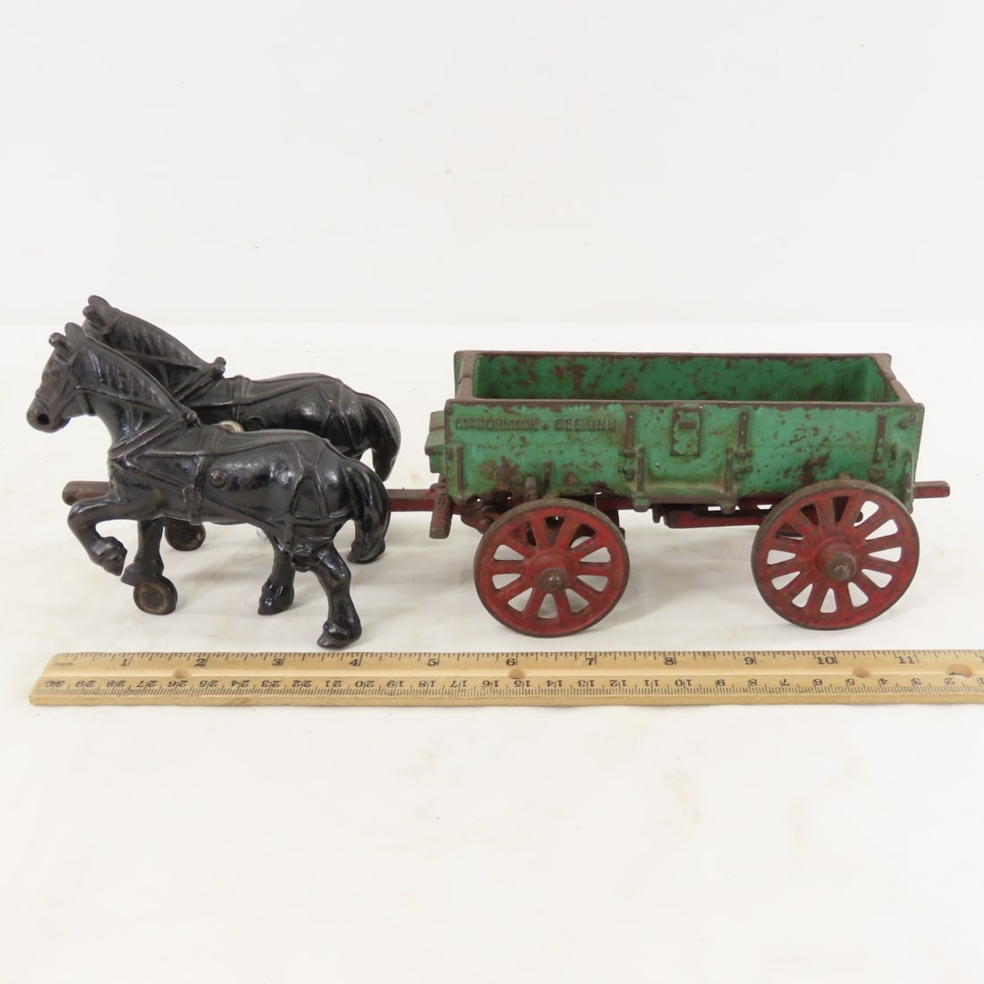 Arcade Cast Iron McCormick-Deering 2 Horse Wagon - 2