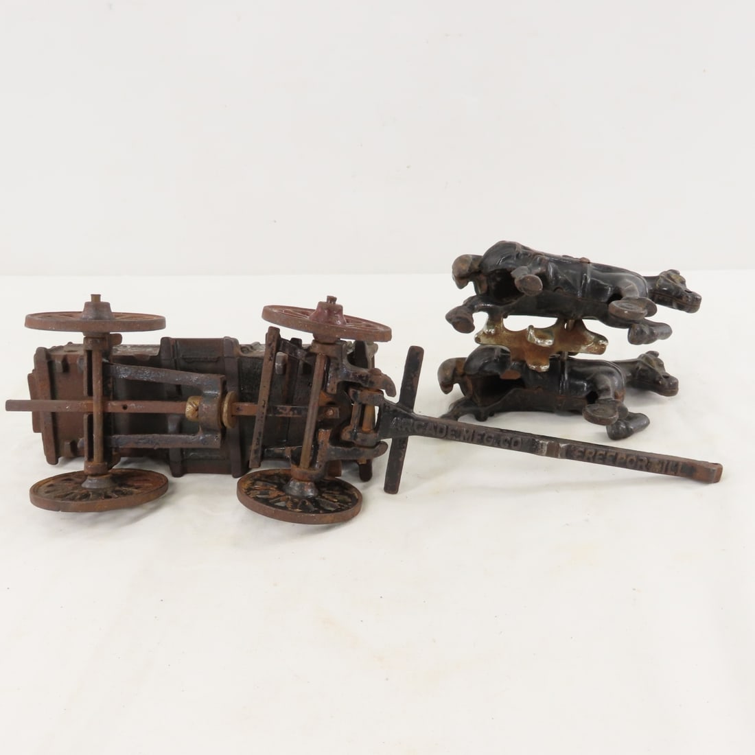 Arcade Cast Iron McCormick Deering 2 Horse Wagon - 11