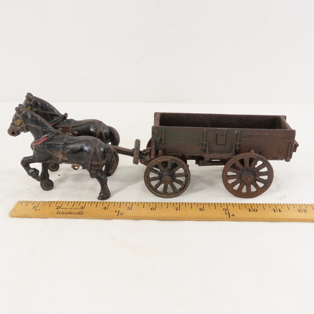 Arcade Cast Iron McCormick Deering 2 Horse Wagon - 2