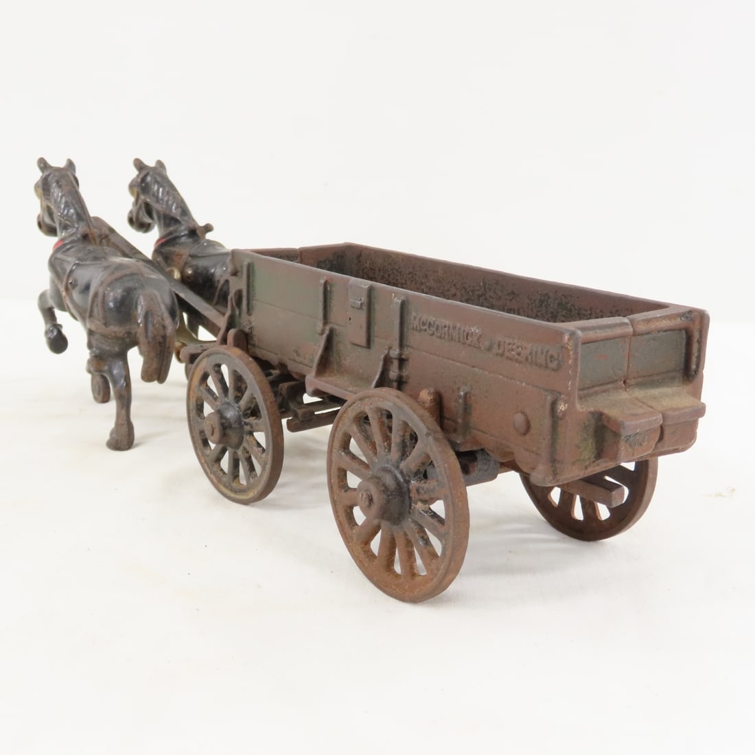 Arcade Cast Iron McCormick Deering 2 Horse Wagon - 3