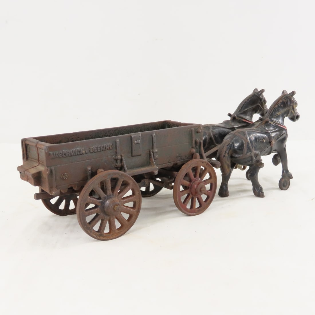 Arcade Cast Iron McCormick Deering 2 Horse Wagon - 5