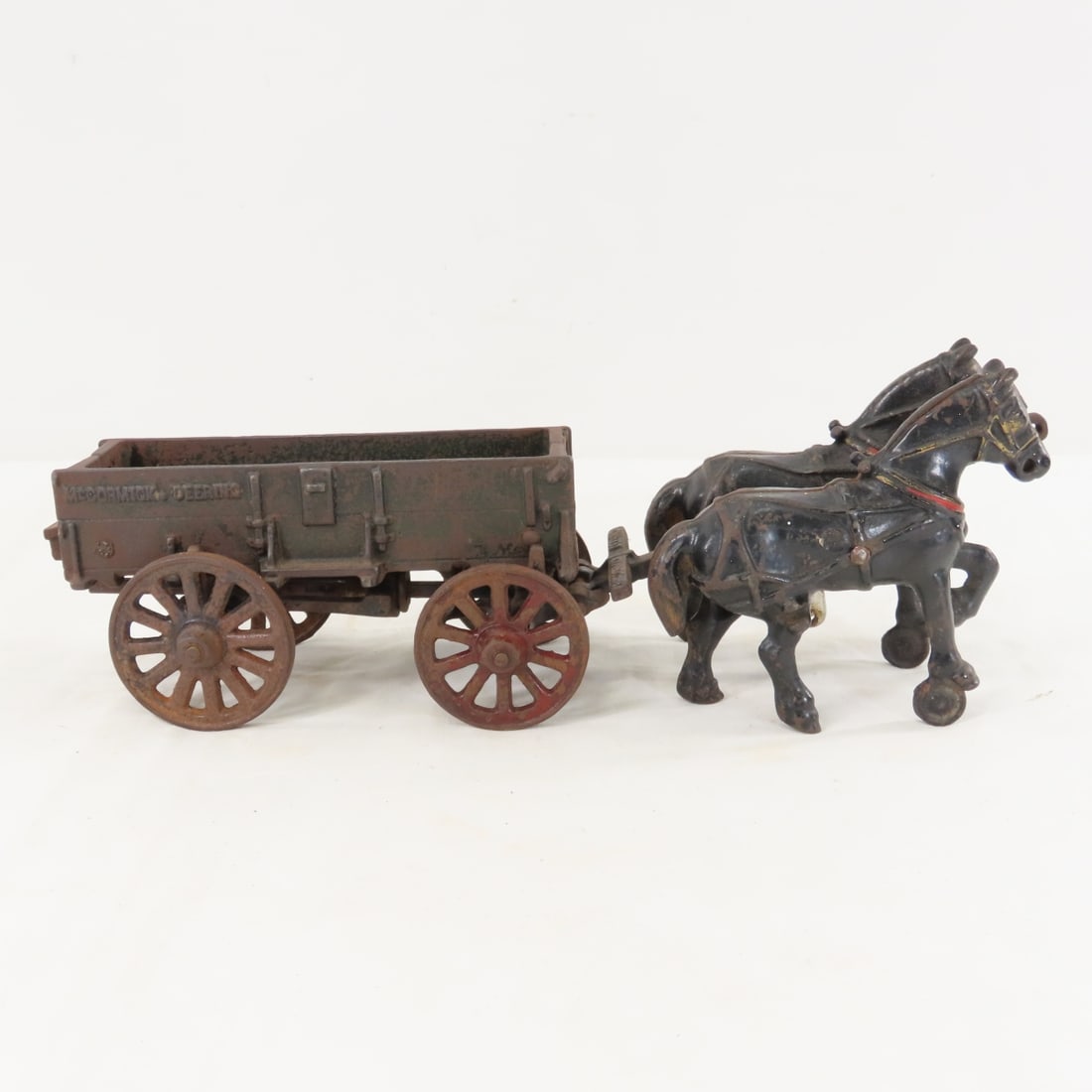Arcade Cast Iron McCormick Deering 2 Horse Wagon - 6